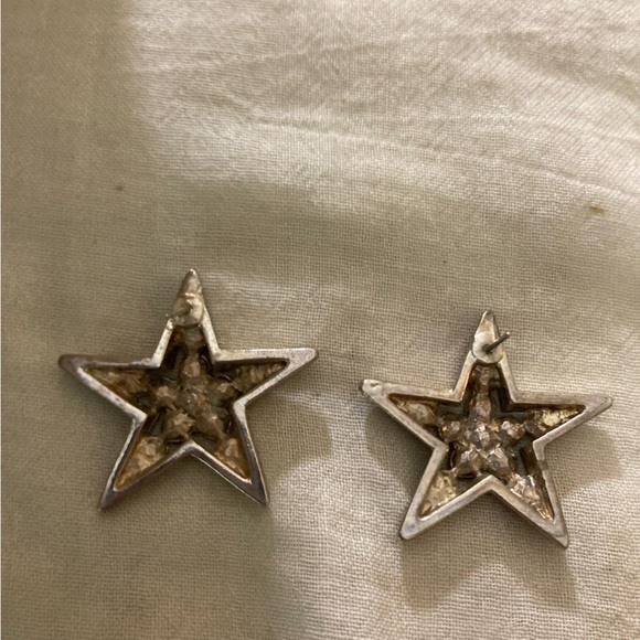 Star Studded Rhinestones Vintage‎ Earrings - Picture 3 of 6